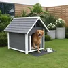 Mucola Hundehütte Grau Outdoor 95CM wetterfest Hundekäfig Produktbild-Vorschau 2