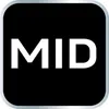A black square with the white text 'MID' in the center, surrounded by a rounded silver border. Produktbild-Vorschau
