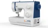 A white and blue CARINA sewing machine is shown against a white background. Produktbild-Vorschau