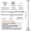 A diagram showing the components of a dance pole and its specifications. Náhľad obrázku produktu
