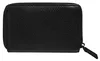 A black leather wallet with a zipper closure is shown against a white background. Anteprima dell’immagine prodotto