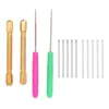 A set of tools for rooting doll hair, including two brass handles, two colored handles with needles, and ten replacement needles. Náhľad obrázku produktu