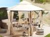 BELIANI Garten-Pavillon Beige Stahl mit Dach Seitenwänden Produktbild-Vorschau 2