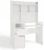 Port Left Desk with Overhang White Matte Drawer Shelves for Voir les images du produit 11