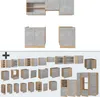 Küchenzeile Vicco R-Line Beton/Goldkraft Eiche 200 cm , AP Produktbild-Vorschau 6