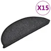 vidaXL Koberčeky 15 ks 56x17x3 cm antracitové polkruhové Náhľad obrázku produktu 1