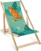Kinder Liegestuhl klappbar aus Holz mit Geparden-Motiv – Produktbild-Vorschau 1