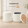 Yaheetech runder Hocker mit 35L Stauraum, Cordstoff, ∅43 x Produktbild-Vorschau 3