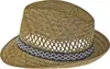 Fiebig Strohhut Trilby Erntehut mit gemustertem Band Natur Produktbild-Vorschau 3