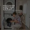 A man is loading laundry into a washing machine, with text overlay indicating washing instructions. Náhled obrázku produktu