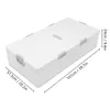 A white storage box with dimensions indicated by lines and text. Voir les images du produit