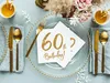 Tovaglioli per 60° compleanno 33x33cm 20 pezzi, bianco/oro Anteprima dell’immagine prodotto 5