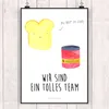 Mr. & Mrs. Panda Bild Toast Marmelade DIN A4 - Weiß - Produktbild-Vorschau 2