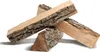 Three logs of firewood are arranged on a white background. Produktbild-Vorschau