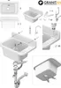 Diagram showing the assembly and dimensions of a Granitan sink. Produktbild-Vorschau