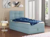 A bedroom scene with a bed, nightstand, and lamp. Produktbild-Vorschau
