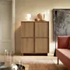 BETTSO Buffet haut SUNA, meuble de style Japandi, chêne Voir les images du produit 2