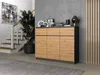 Komoda 120x40x97 cm antracytowa z dębowymi elementami Podgląd zdjęcia produktu 3