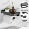Badezimmer Papierhalter Wandmontage, Schwarz Aluminium, Produktbild-Vorschau 3