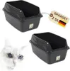2er Set Katzentoiletten mit hohem Rand Schwarz Produktbild-Vorschau 1