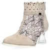 Laura Vita Damen Stiefelette aus Leder mit floral Produktbild-Vorschau 2