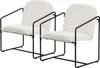 Two beige armchairs with black metal frames are shown against a white background. Náhled obrázku produktu
