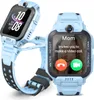 Two blue smartwatches for children are displayed against a white background. One smartwatch is shown from the front, displaying a video call from 'Mom'. The other smartwatch is shown from the side, displaying the time and date. Náhľad obrázku produktu