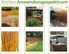 A collage of images showing different applications of woven fences and garden elements. Podgląd zdjęcia produktu