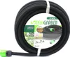 A coiled black soaker hose on a white background, with packaging information visible. Produktbild-Vorschau