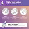 Instructions for fitting earplugs, showing three steps with diagrams and text. Produktbild-Vorschau