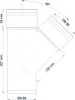Poloplast POLO-KAL XS, derivazione, DN 90, 90, 45, 1 pz. Anteprima dell’immagine prodotto 2
