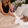 Babyono Kinderdecke 75x100 cm Baumwolle Sherpa Beige Modell Produktbild-Vorschau 5