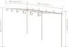 A diagram showing the dimensions of a garden pergola. Produktbild-Vorschau
