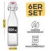 Praknu 6er Set Glasflaschen 500ml Bügelverschluss Eckig - Produktbild-Vorschau 3