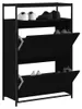 vidaXL Schuhschrank Schwarz 75x34x112 cm Holzwerkstoff Produktbild-Vorschau 2
