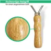 Schweissmesser für Pferde mit Holzgriff & Zacken, Putzzeug Produktbild-Vorschau 4