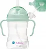 A mint green baby bottle with handles and a straw. Produktbild-Vorschau