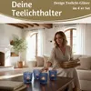 LS-LebenStil 4´er Set Glas Teelichthalter Retro Blau 7cm Produktbild-Vorschau 3