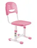 A pink and white adjustable children's desk chair is shown against a white background. Produktbild-Vorschau