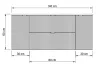 A technical drawing with dimensions of a cabinet. Podgląd zdjęcia produktu