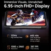 A smartphone displaying a racing game, with feature callouts below. Produktbild-Vorschau