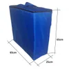 A blue storage bag with handles, showing its dimensions with measurement lines. Náhled obrázku produktu