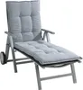 A gray chaise lounge with a cushion on a white background. Produktbild-Vorschau