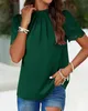 ASKSA Damen Chiffon Blusen Stehkragen Elegant Falten Produktbild-Vorschau 3