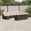 vidaXL 11-tlg. Garten-Sofagarnitur mit Kissen Braun Poly Produktbild-Vorschau 2