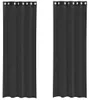vidaXL Tende in voile con occhielli 2 pezzi nero 140x300 cm Anteprima dell’immagine prodotto 1