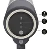 Close-up of the control panel of a vacuum cleaner, showing battery indicator, eco mode, and turbo mode icons. Produktbild-Vorschau