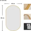 Lustro Łazienkowe Ścienne Owalne Rama 80Cm Wiszące Duże Podgląd zdjęcia produktu 6