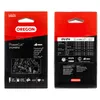 The image shows the front and back of a product package for a chainsaw chain. Anteprima dell’immagine prodotto