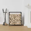 vidaXL Étagère à bois de chauffage Noir 60x28x65 cm Acier Voir les images du produit 3